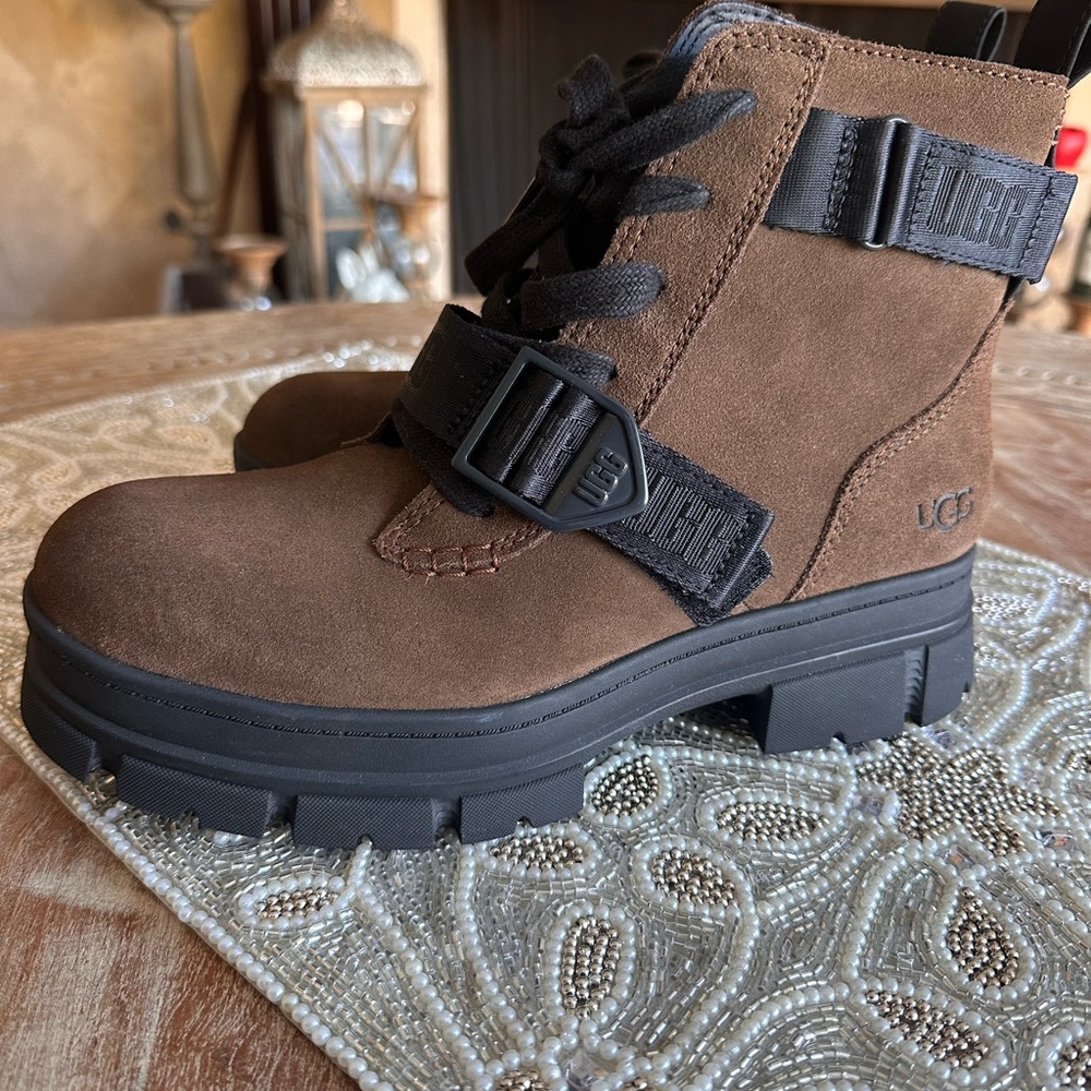 UGG Ashton Lace up Brown Suede Waterproof Boots